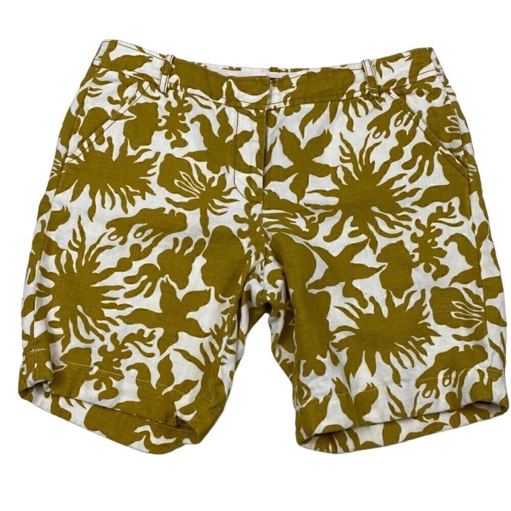 J. Crew City Fit 100% linen Floral Bermuda Shorts 6